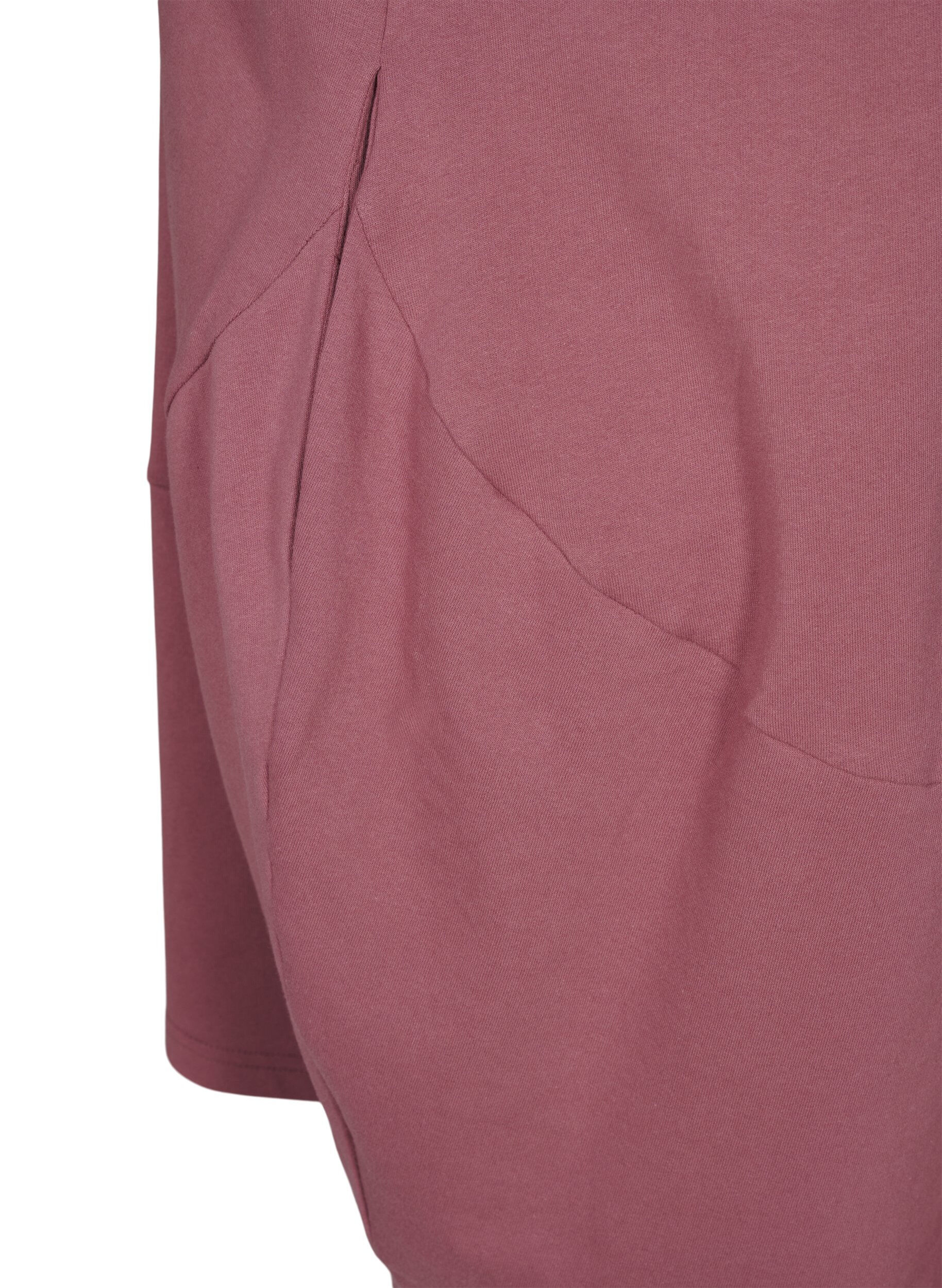 Zizzi Ballongkl&auml;nning i bomull med fickor, Rosa, Packshot image number 4