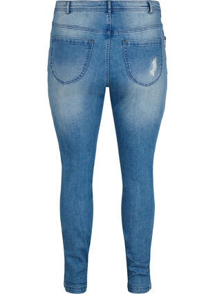 Amy jeans med super slim fit och slitna detaljer och knappar, Light blue, Packshot image number 1
