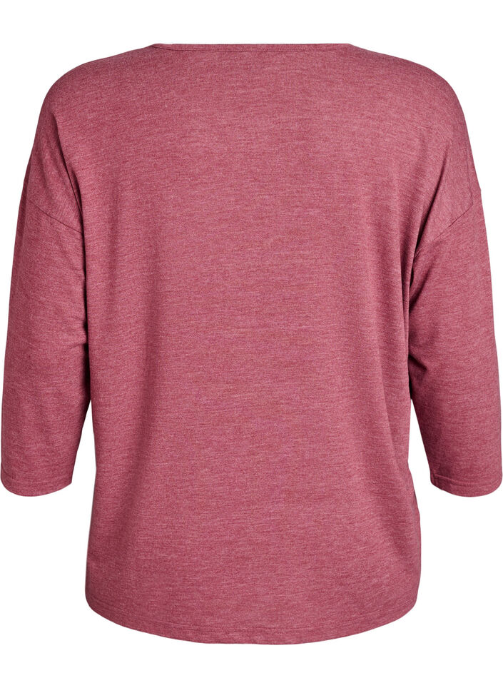 Jerseyblus med 3/4-&auml;rm, Rosa, Packshot image number 1