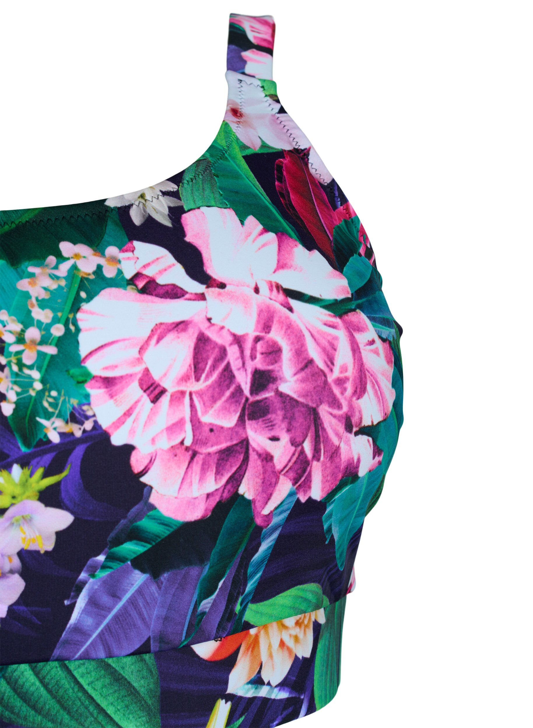 Zizzi Bikinitopp med justerbara axelband, Flower Print, Packshot image number 2