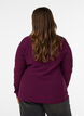 Blus i strukturerat material med v&aring;giga kanter, Lila, Model image number 2