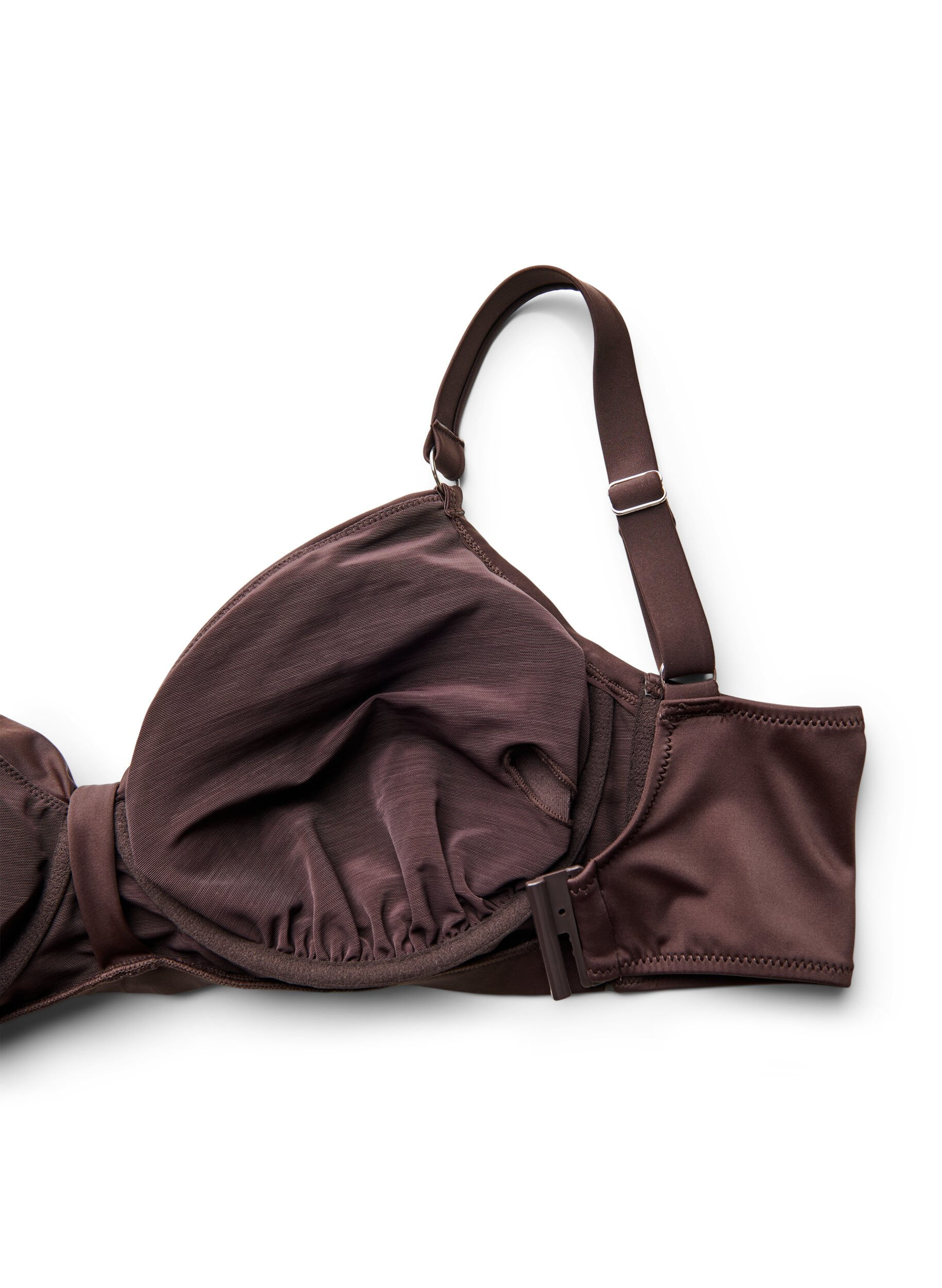 ZizziBikini-bh med bygel och drapering, Brun, Packshot image number 3
