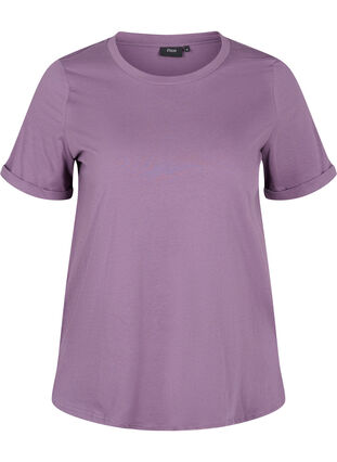 Bas t-shirt i bomull, Vintage Violet, Packshot image number 0
