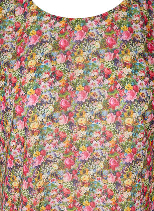 Kortärmad blus med blommigt mönster, Pink Flower AOP, Packshot image number 2