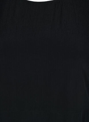 Lång blus i viskos med hög slits, Black, Packshot image number 2