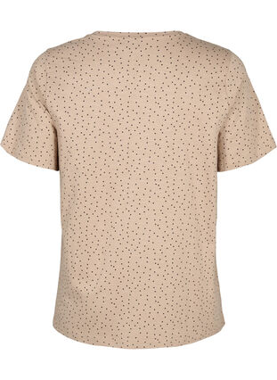 T-shirt i ekologisk bomull med prickar	, Natural Dot, Packshot image number 1