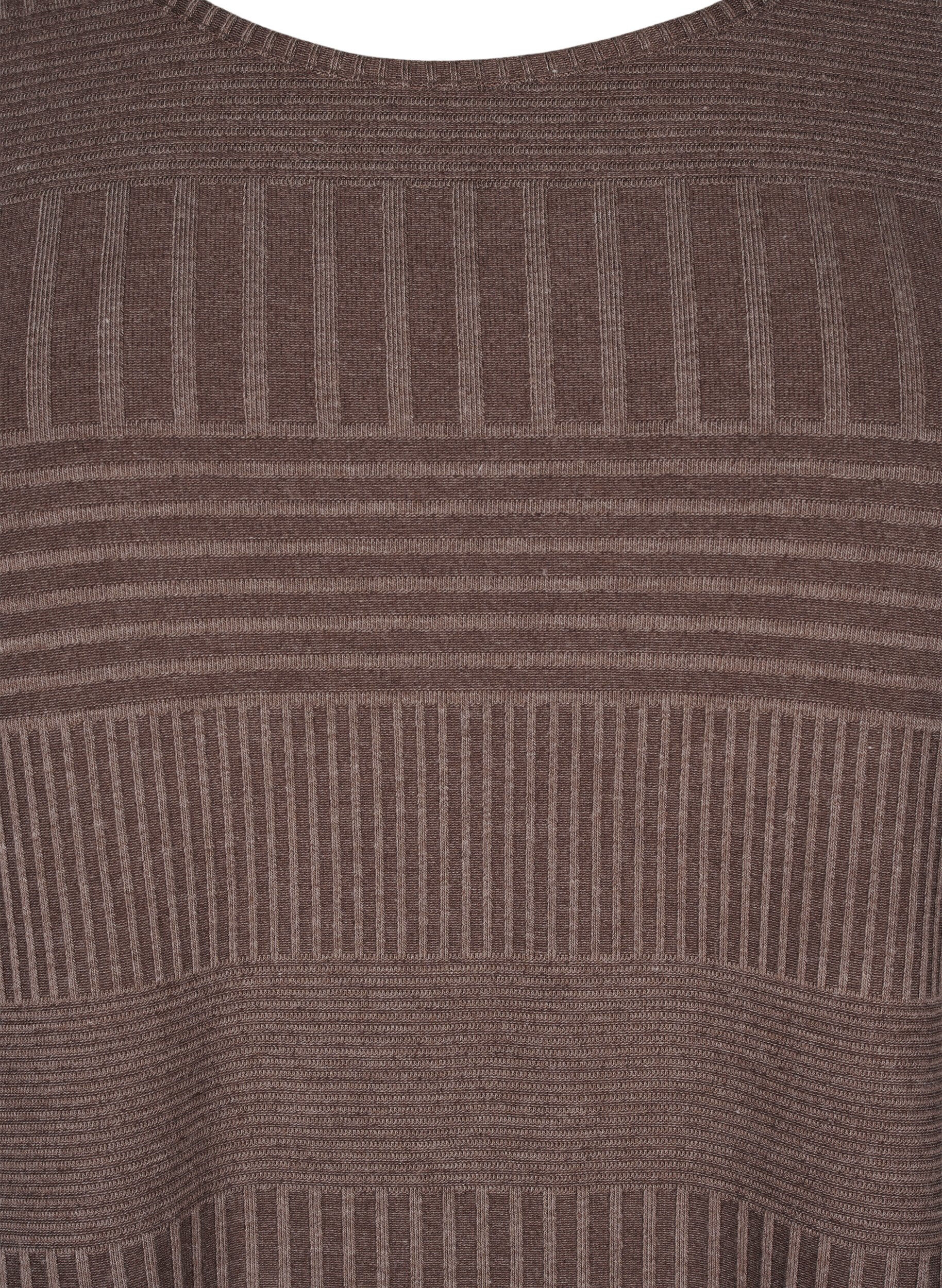 Zizzi Blus med trekvarts&auml;rm och randigt m&ouml;nster, Ch. Martini Mel., Packshot image number 2