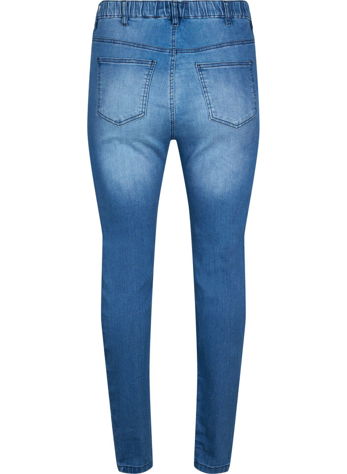 Jeggings med slitna detaljer, Dark blue, Packshot image number 1