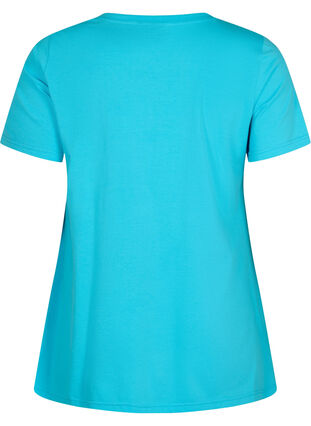 T-shirt i bomull med kort ärmar, Blue Atoll Sunshine, Packshot image number 1
