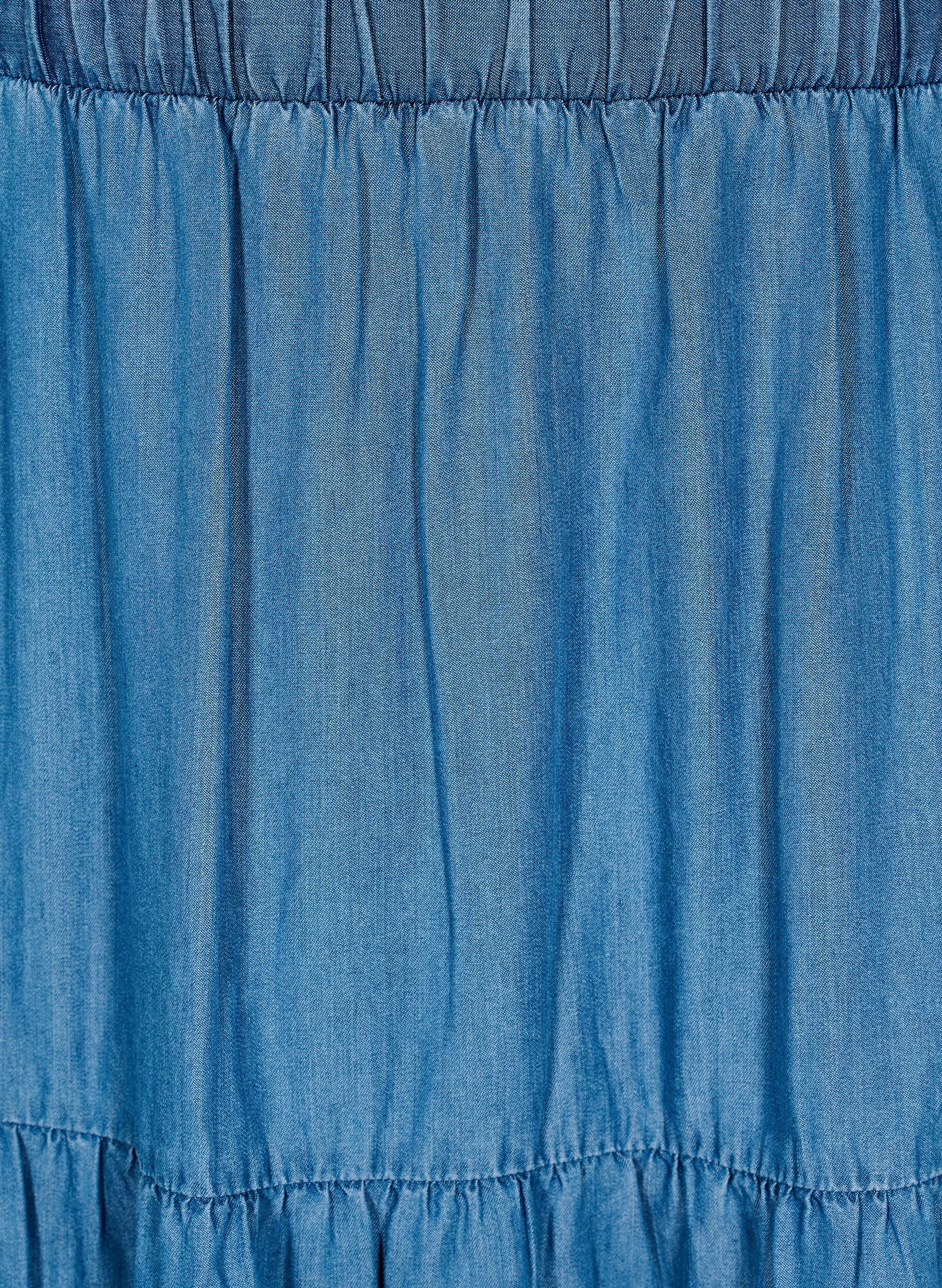 ZizziMaxijeanskjol med volanger, Bl&aring;, Packshot image number 2