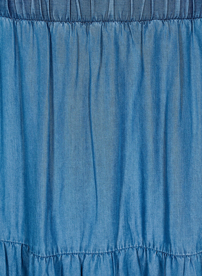 Maxijeanskjol med volanger, Bl&aring;, Packshot image number 2