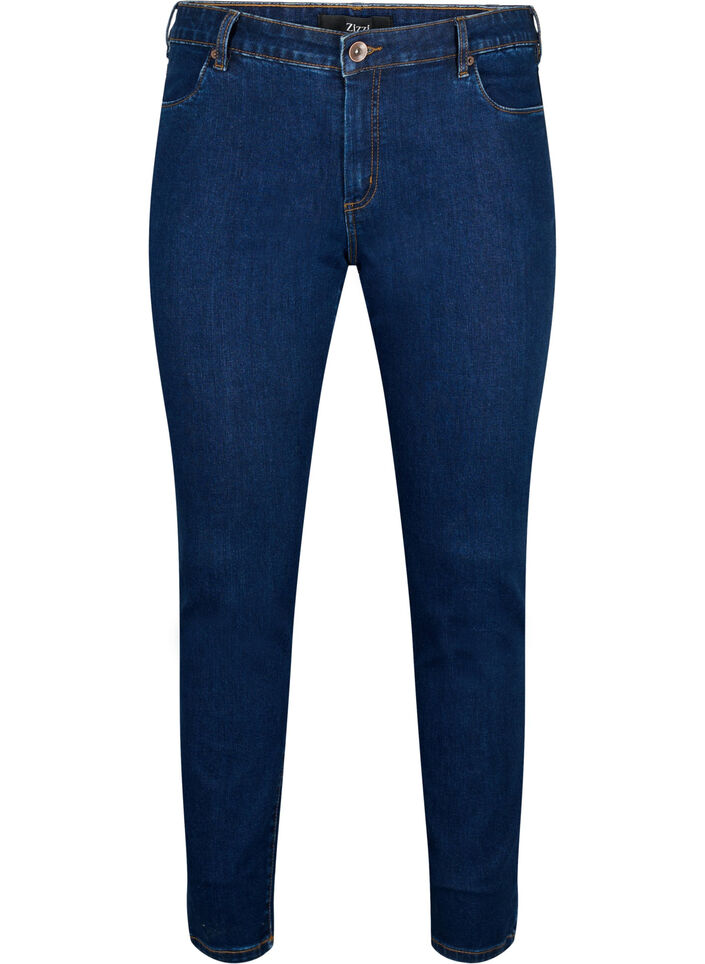 Emily-jeans med smal passform och normal midja, Bl&aring;, Packshot image number 0