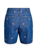 Jeansshorts med broderade blommor, Bl&aring;, Packshot image number 1