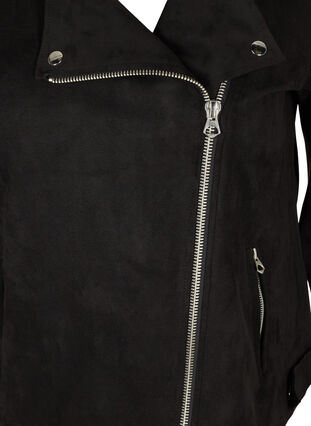 Kort jacka i läderimitation, Black, Packshot image number 2