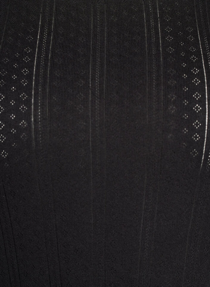 T-shirt i bomull med h&aring;lbroderi, Svart, Packshot image number 2