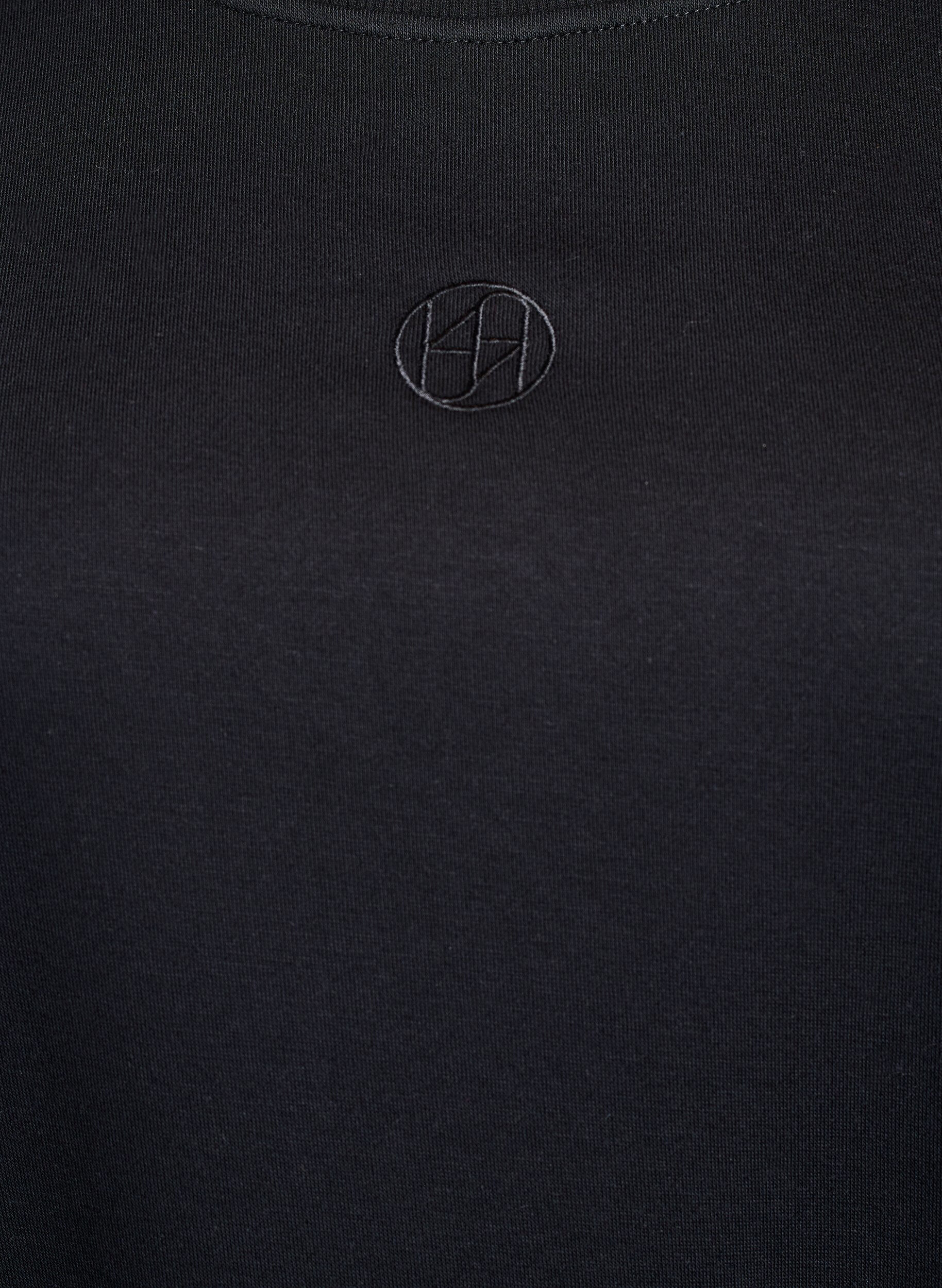 Zizzi Kort sweatshirtkl&auml;nning med volangdetalj, Svart, Packshot image number 2