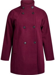 Kort kappa med a-linjeformad passform, M&ouml;rk Bordeaux