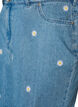 Jeansshorts med h&ouml;g midja och blombroderi, Bl&aring;, Packshot image number 2