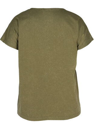 T-shirt i ekologisk bomull med mönster, Ivy Green, Packshot image number 1