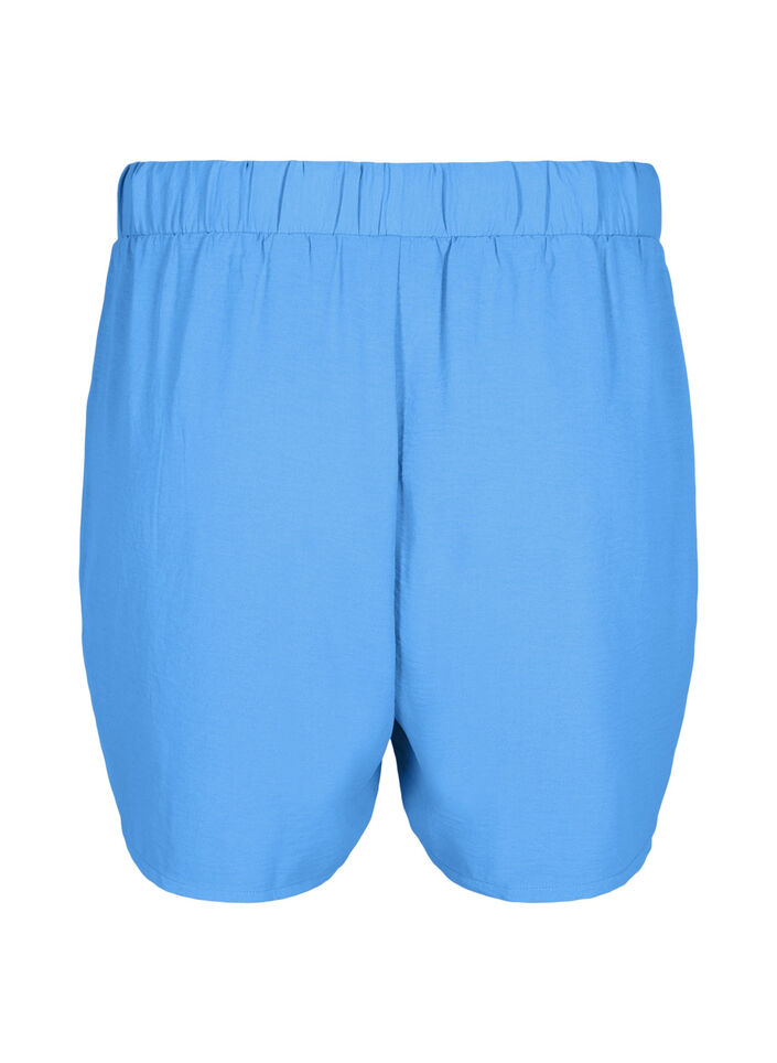 Shorts med fickor och res&aring;r i midjan, Bl&aring;, Packshot image number 1