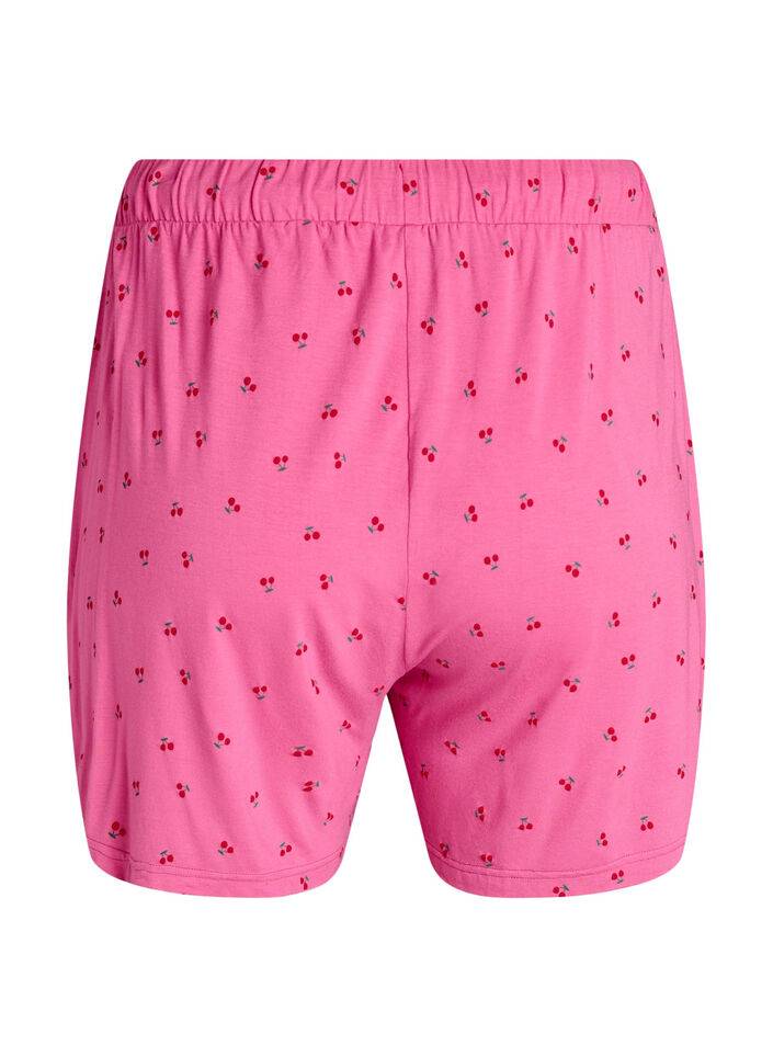 Pyjamasshorts i viskosjersey med helt&auml;ckande m&ouml;nster, Rosa, Packshot image number 1
