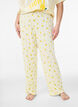 Pyjamasbyxor i mjuk jersey med h&ouml;g midja och fruktm&ouml;nster, Gul, Model image number 2