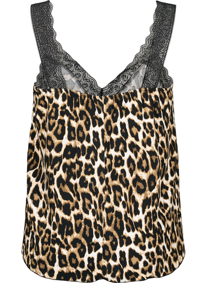 Topp i viskos med spets, Leopard, Packshot image number 1
