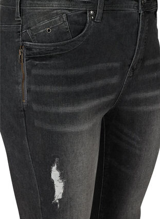 Super slim Amy Jeans med slits, Grey Denim, Packshot image number 2
