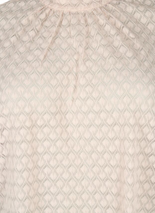 Långärmad blus med mönstrad struktur, Whisper Pink, Packshot image number 2