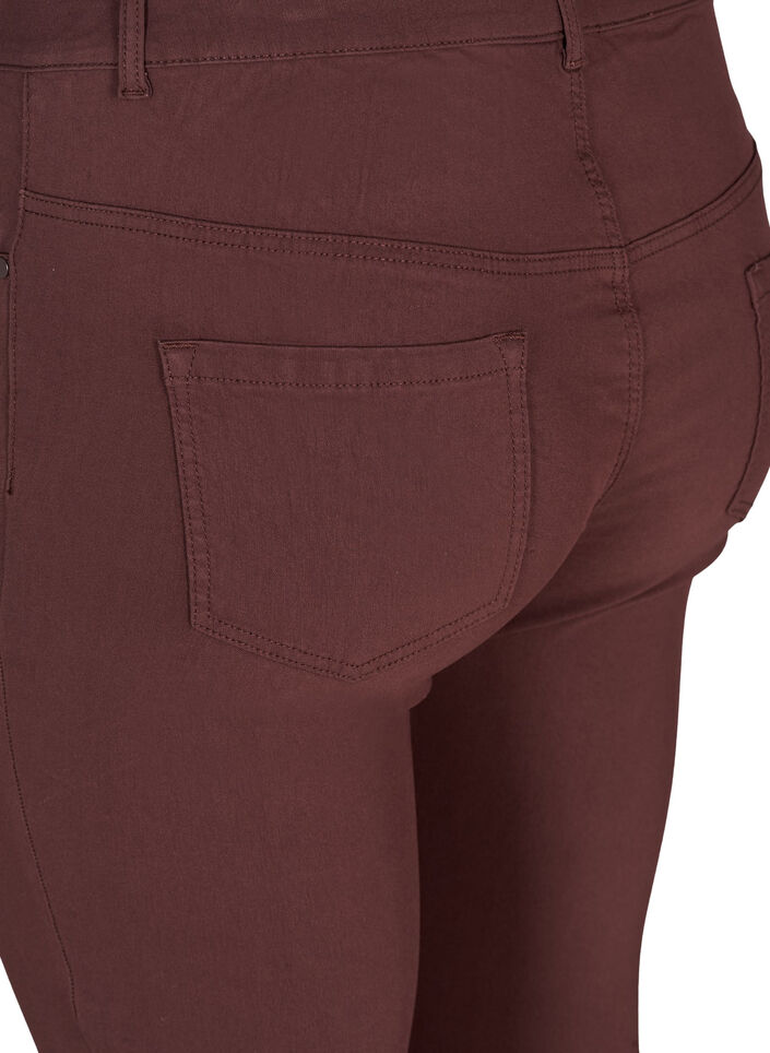 Slim fit byxor med fickor, M&ouml;rk Bordeaux, Packshot image number 3