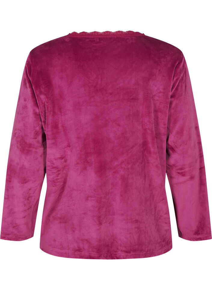 Velourblus med v-ringning, Boysenberry, Packshot image number 1