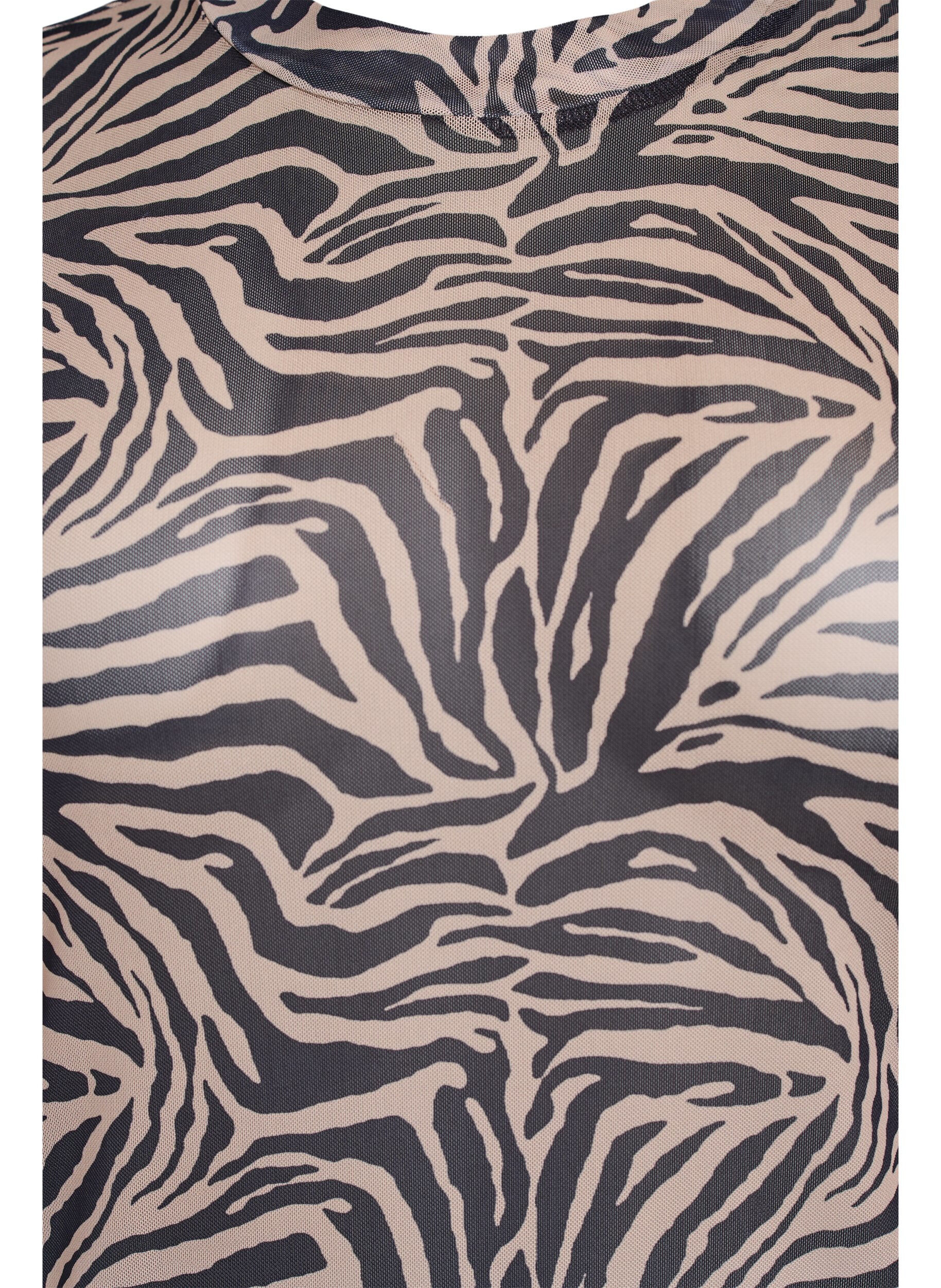 Zizzi Meshblus med korta &auml;rmar, Svart, Packshot image number 2