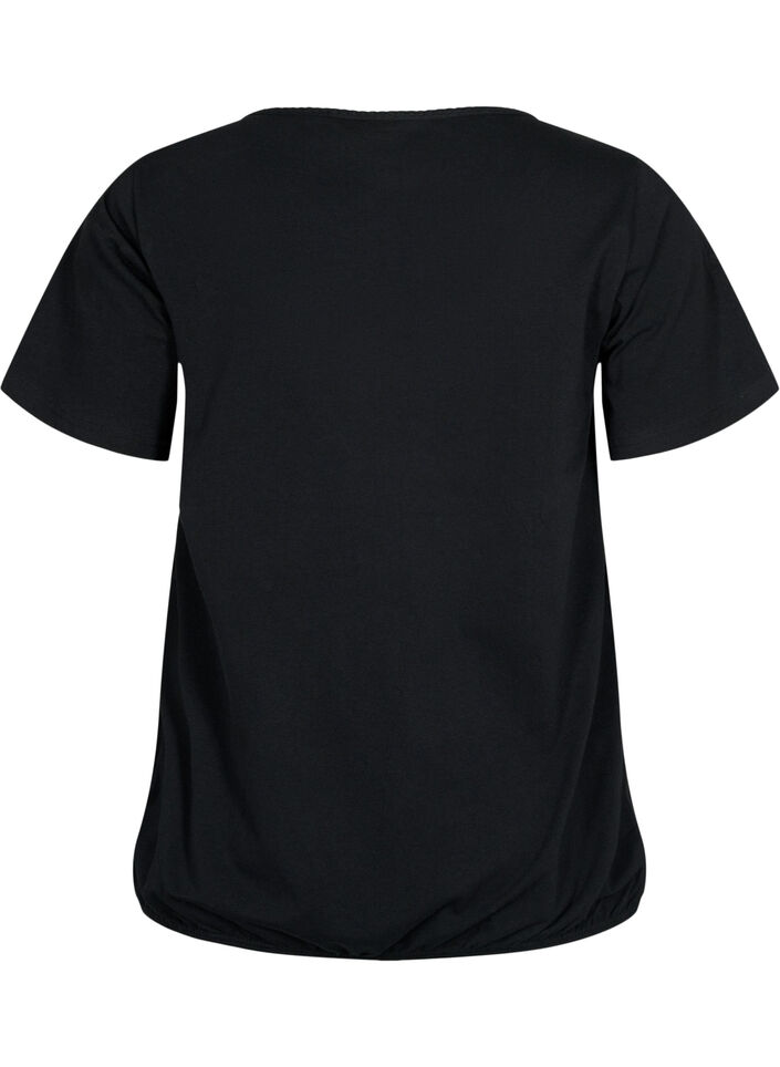 Kortärmad t-shirt i bomull, Black, Packshot image number 1
