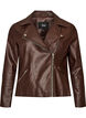 Bikerjacka i l&auml;derimitation, Brun, Packshot image number 0