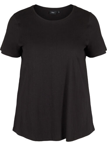 2-pack kortärmade t-shirtar i bomull, Black/Bright White, Packshot image number 2