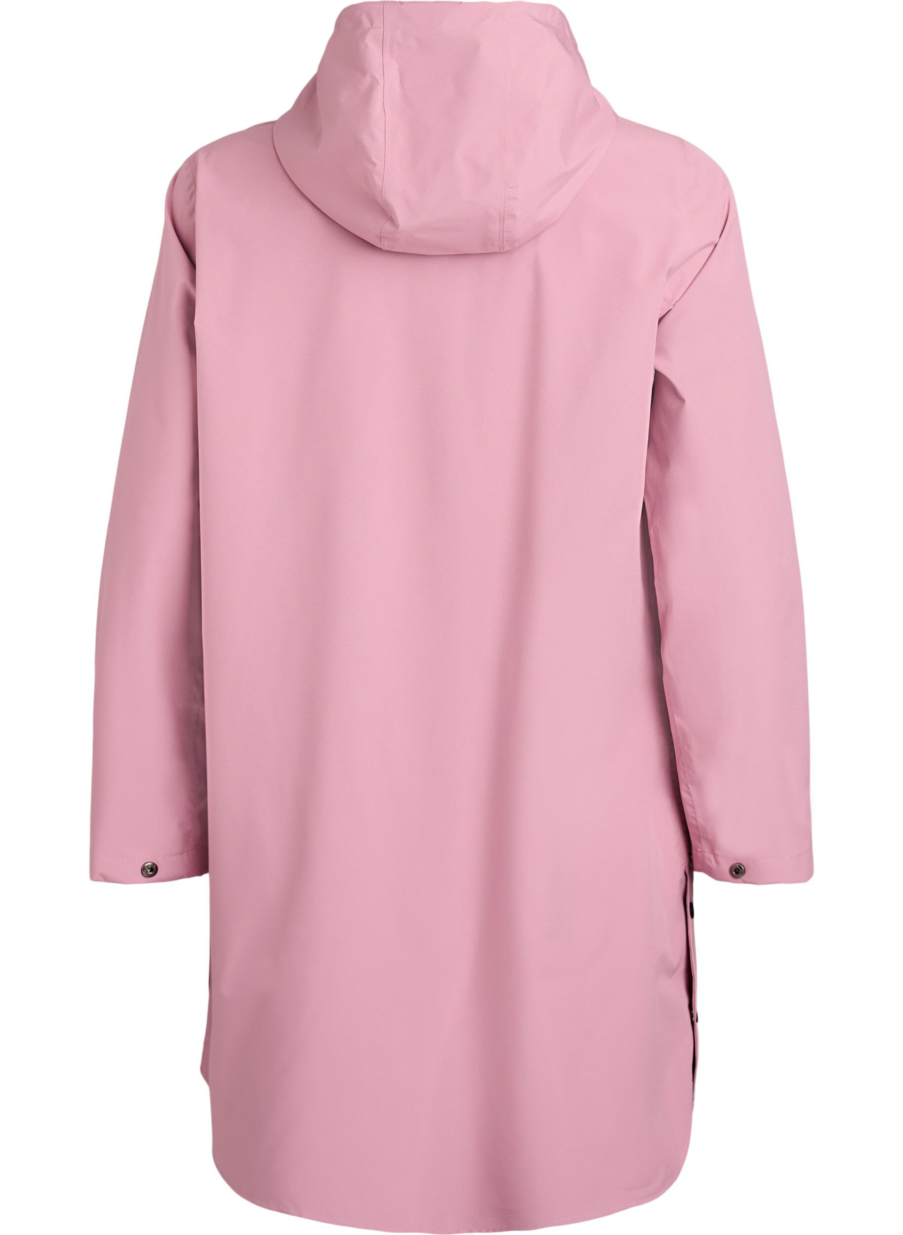 ZizziRegnjacka med fickor och huva, Rosa, Packshot image number 1