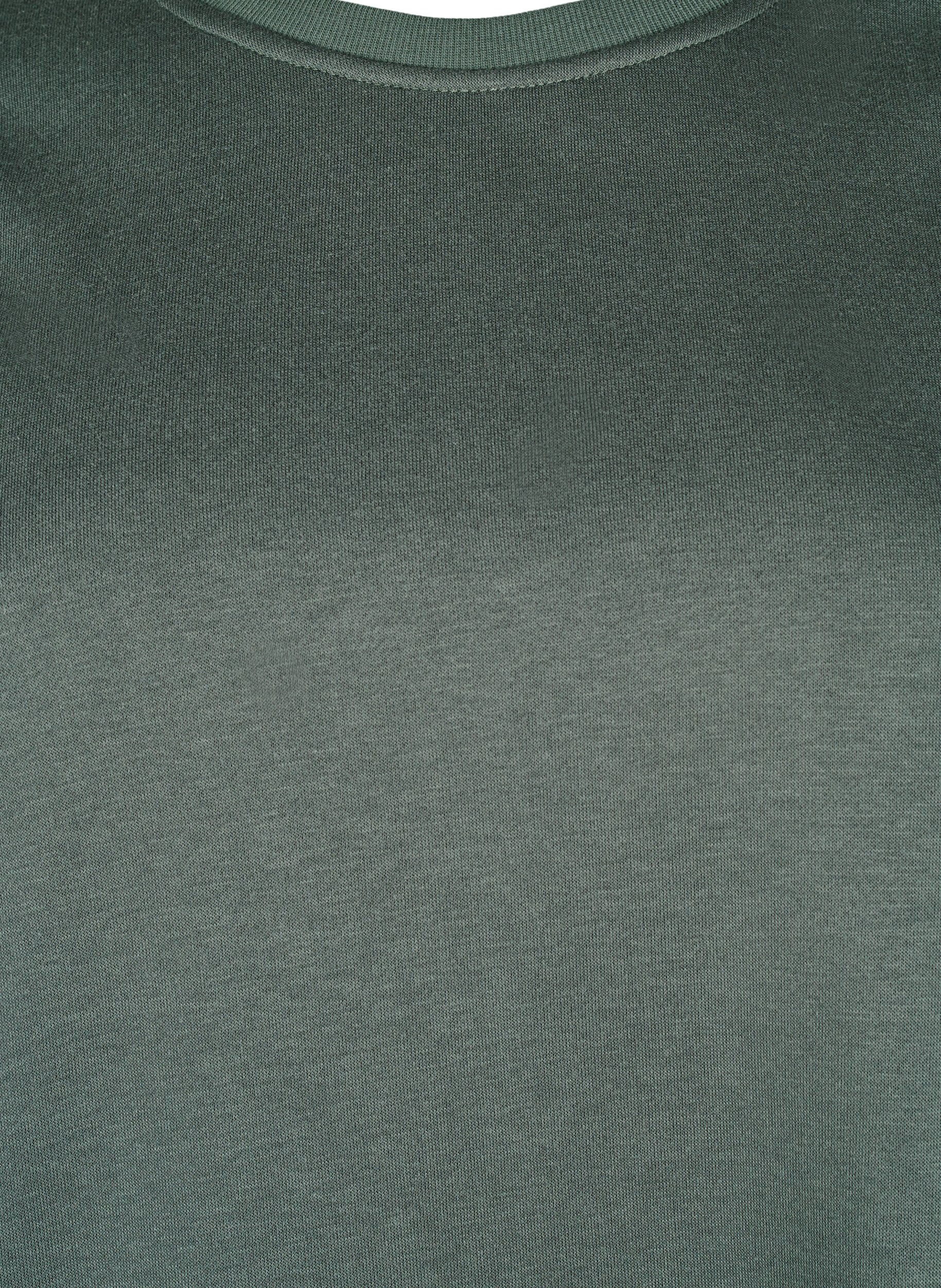 Zizzi Sweatshirt med broderade utsk&auml;rningar, Thyme, Packshot image number 2