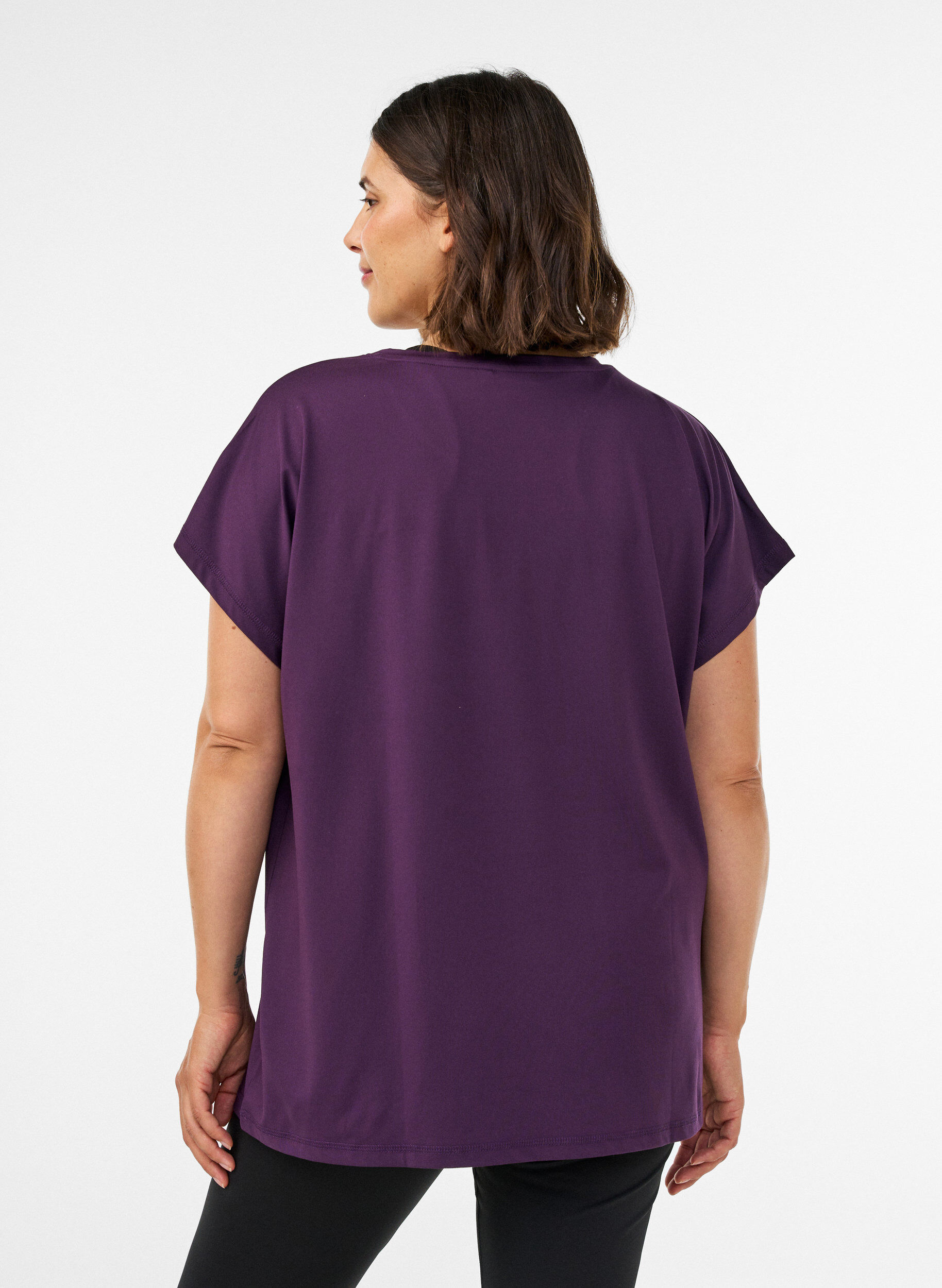 ZizziEnf&auml;rgad tr&auml;nings-T-shirt, Lila, Model image number 2