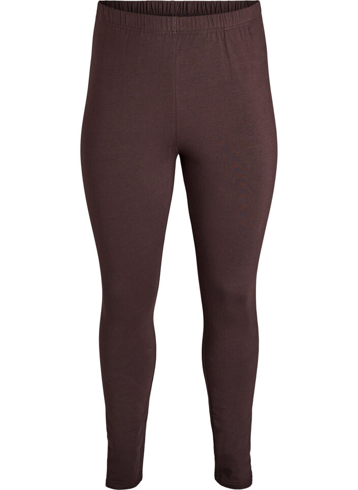 Leggings i bomull med foder, Brun, Packshot image number 0