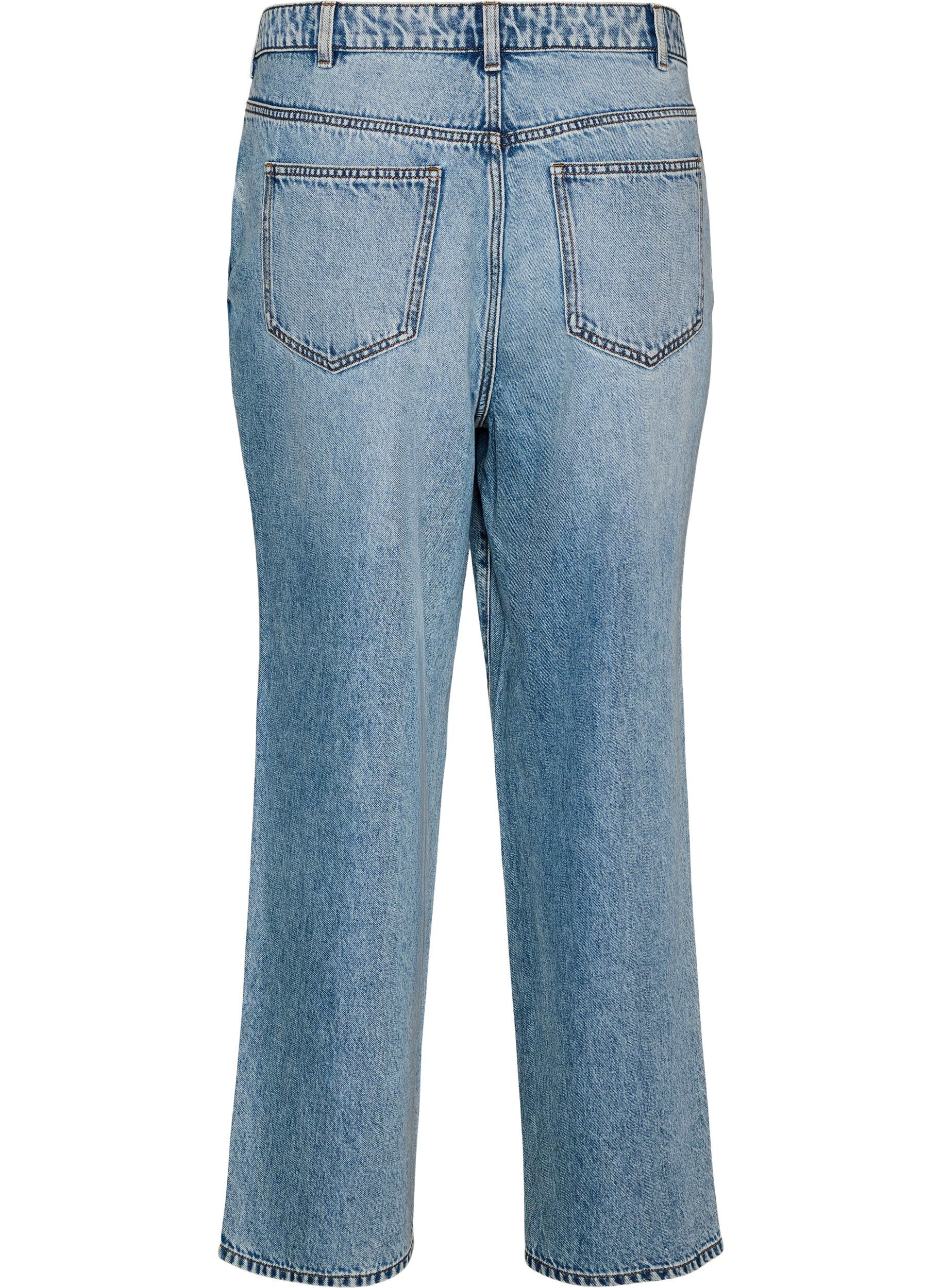 ZizziKiana straight fit-jeans med h&ouml;g midja, Bl&aring;, Packshot image number 1