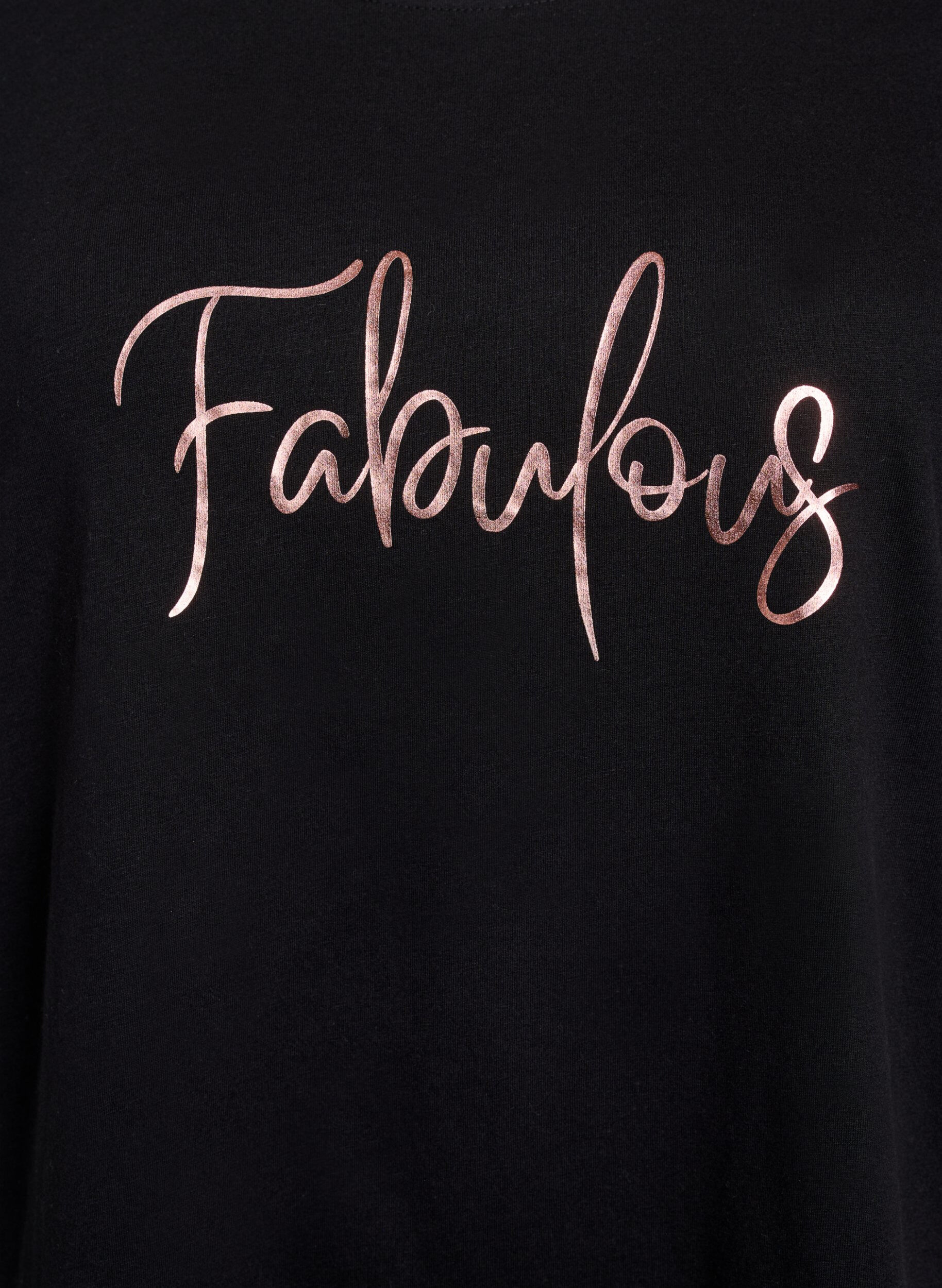 ZizziT-shirt med tryck, Svart, Packshot image number 2
