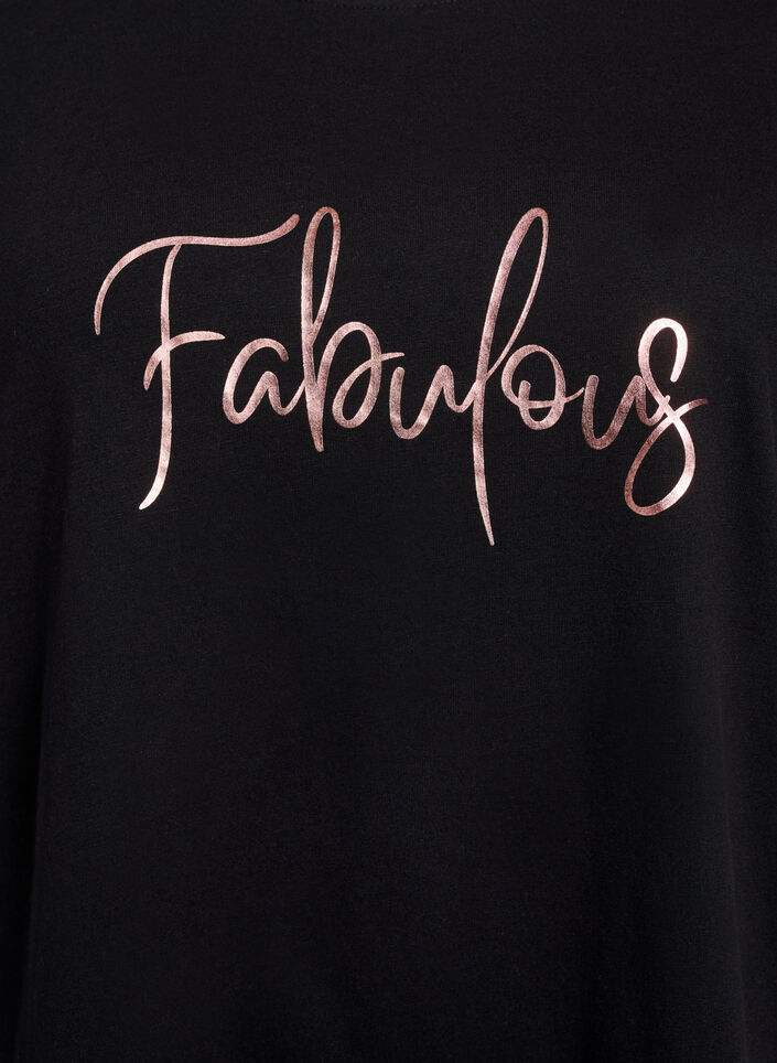 T-shirt med tryck, Svart, Packshot image number 2