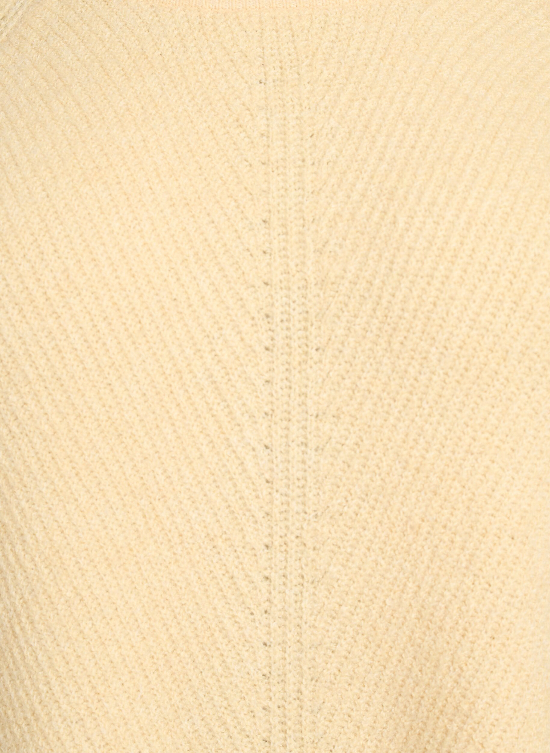 Zizzi Stickad tr&ouml;ja med diagonalt m&ouml;nster och raglan&auml;rm, Gul, Packshot image number 2