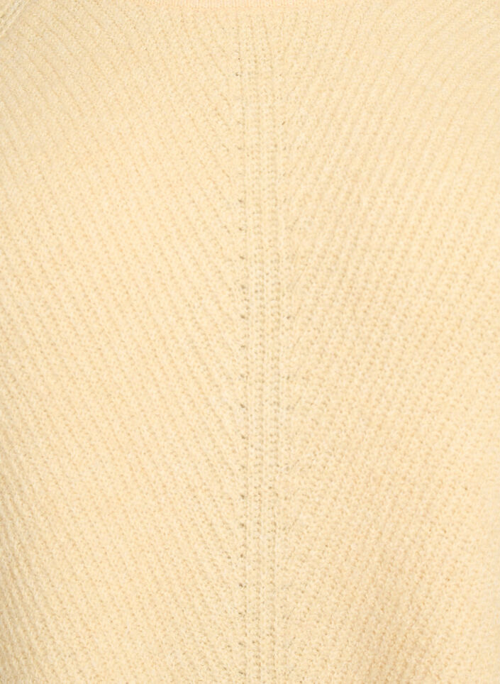 Stickad tr&ouml;ja med diagonalt m&ouml;nster och raglan&auml;rm, Gul, Packshot image number 2