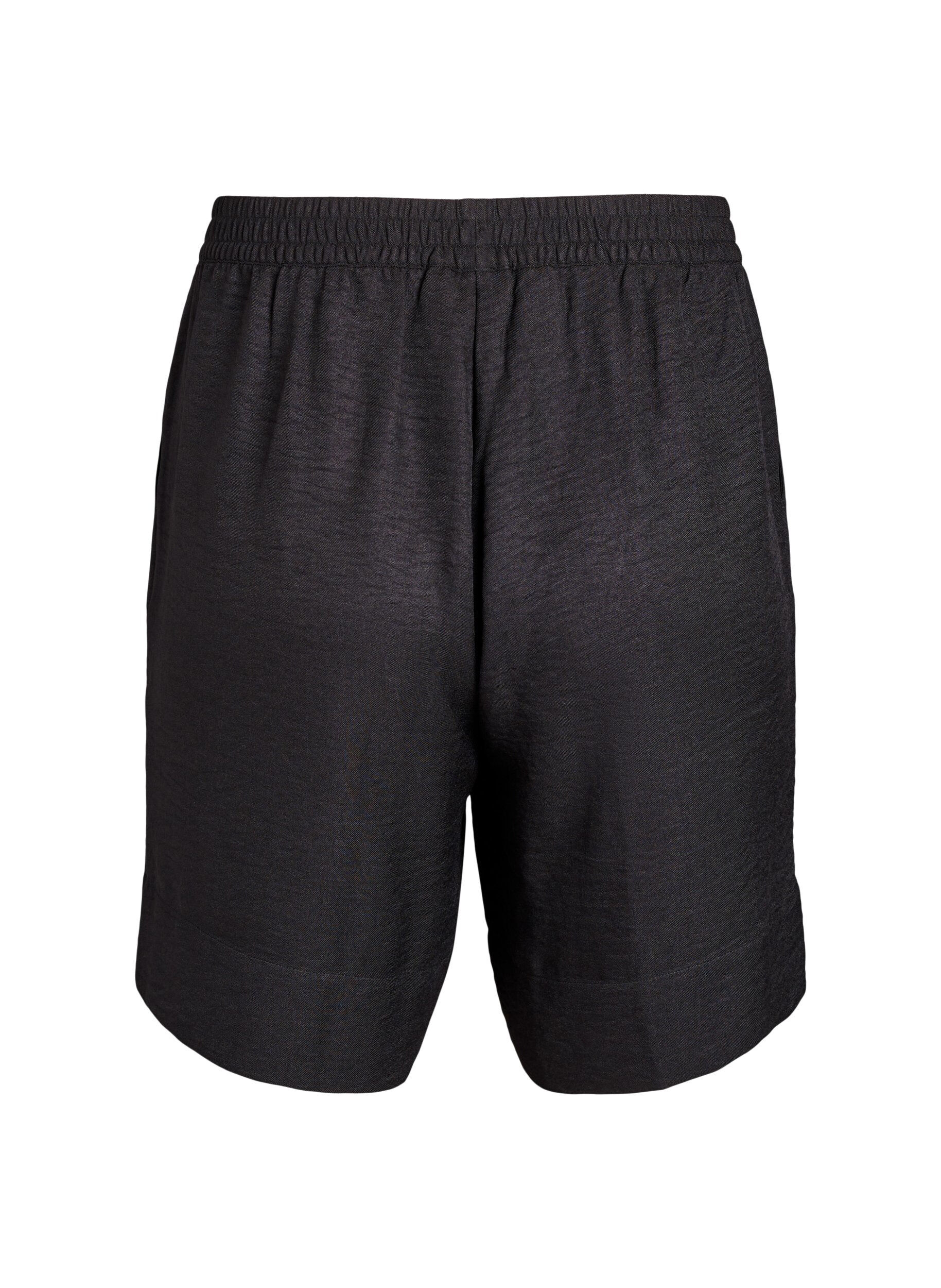 ZizziShorts med fickor och h&ouml;g midja, Svart, Packshot image number 1