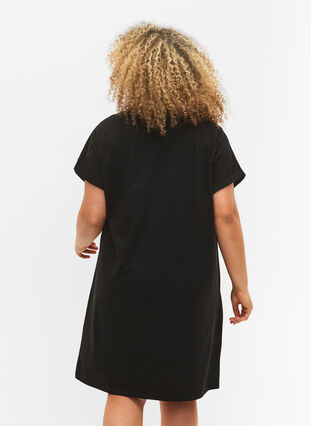 2-pack klänningar i bomull med korta ärmar, Black/Black, Model image number 1
