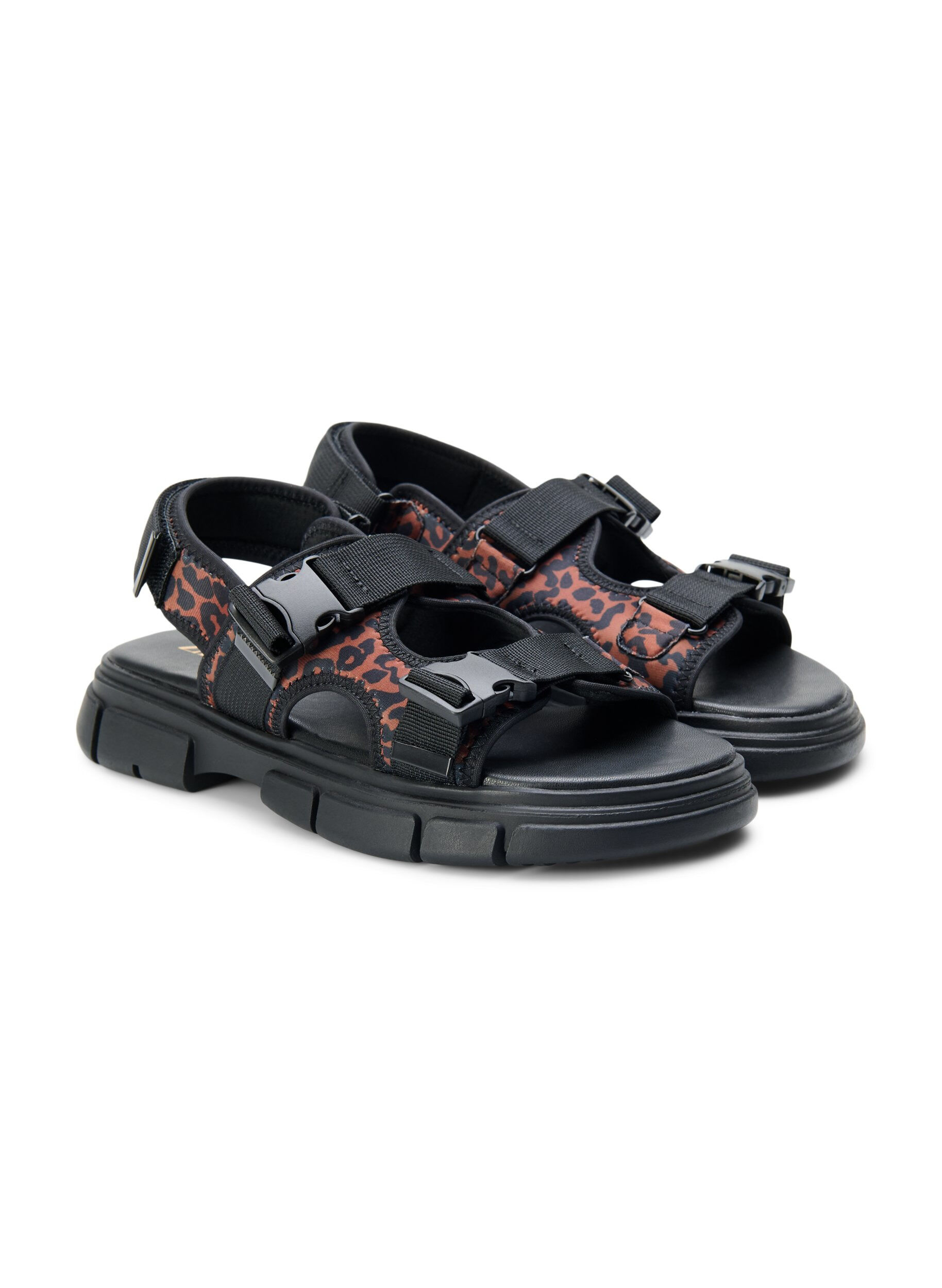 Zizzi Sandal med bred passform, Brun, Packshot image number 1