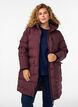 Pufferkappa med huva och fickor, M&ouml;rk Bordeaux, Model image number 0