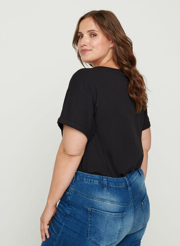 Högmidjade super slim Amy jeans, Blue denim, Model image number 1