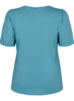 T-shirt i bomull med 2/4-ärmar, Brittany Blue, Packshot image number 1
